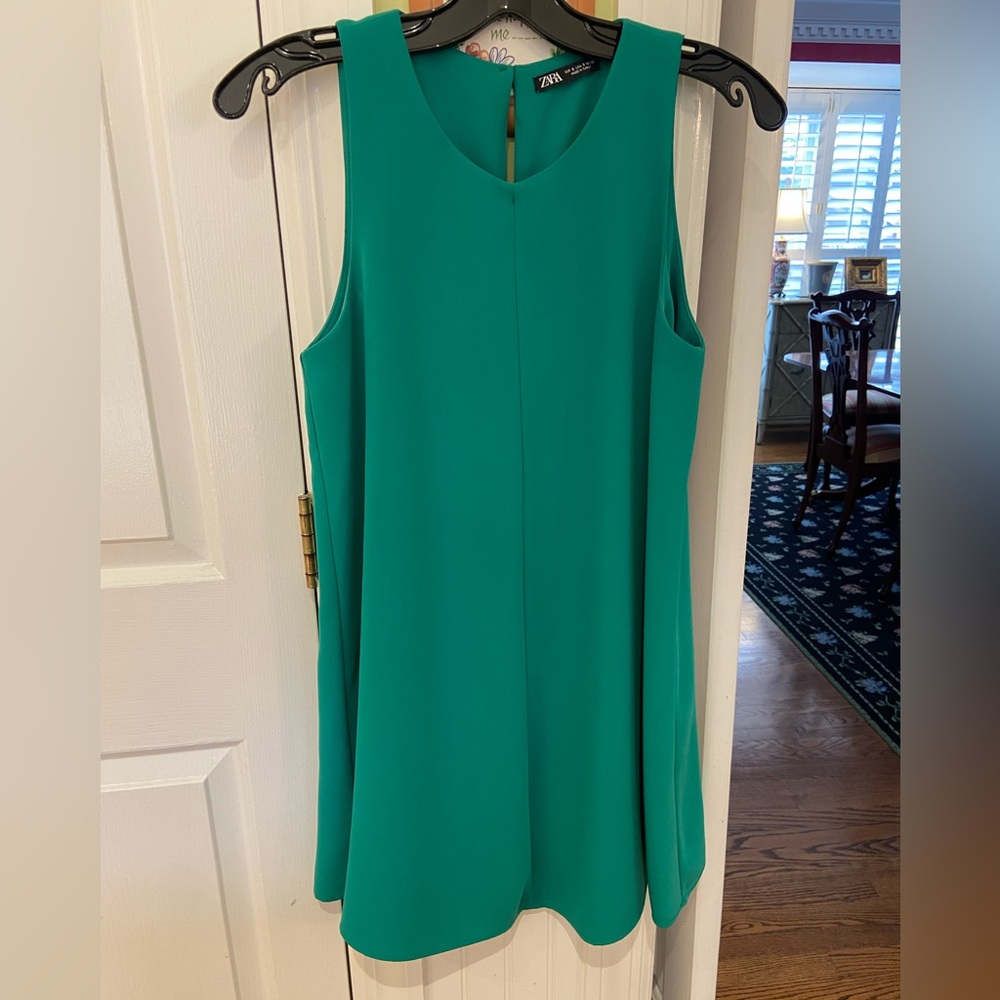 Zara Green Shift Dress Small